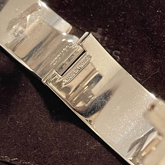 Hermes Clic Clac H bracelet - taupe enamel with silver hardware - Picture 5 of 7